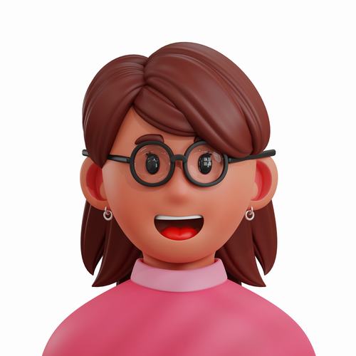 Young woman 3D professions icon vector