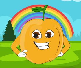 Appricot cartoon vector