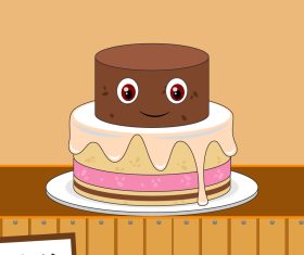 Cake cartoon vector