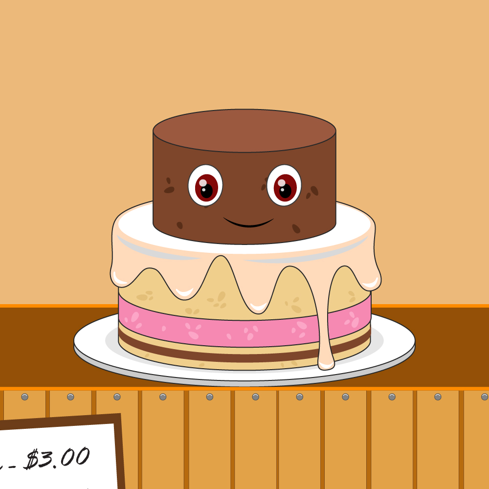 Cake cartoon vector
