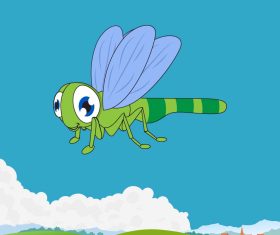 Dragonfly cartoon vector