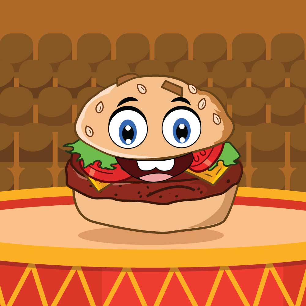 Fast food cartoon hamburger vector