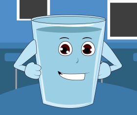 Glass of water cartoon vector