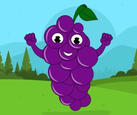 Grapes cartoon vector