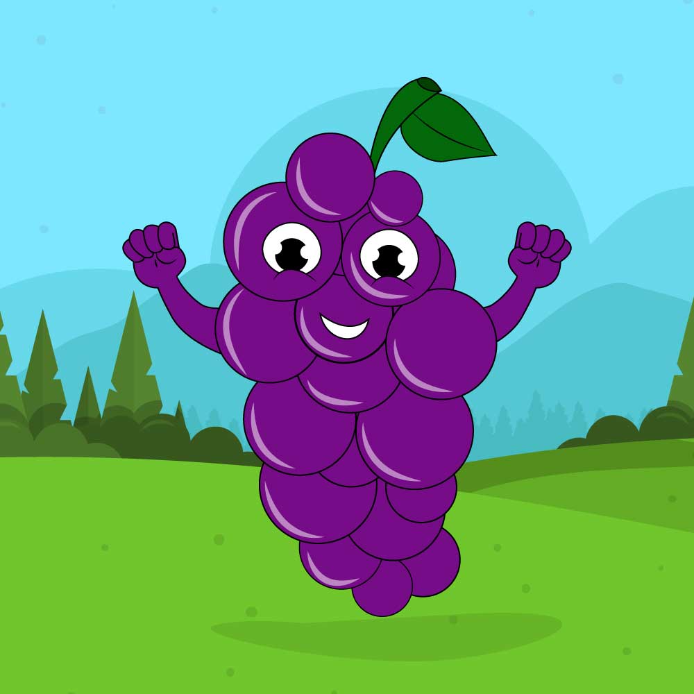 Grapes cartoon vector