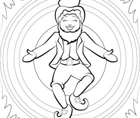 Leprechaun black and white vector