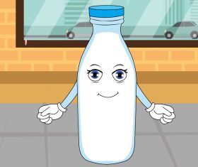 Milk bottle cartoon vector