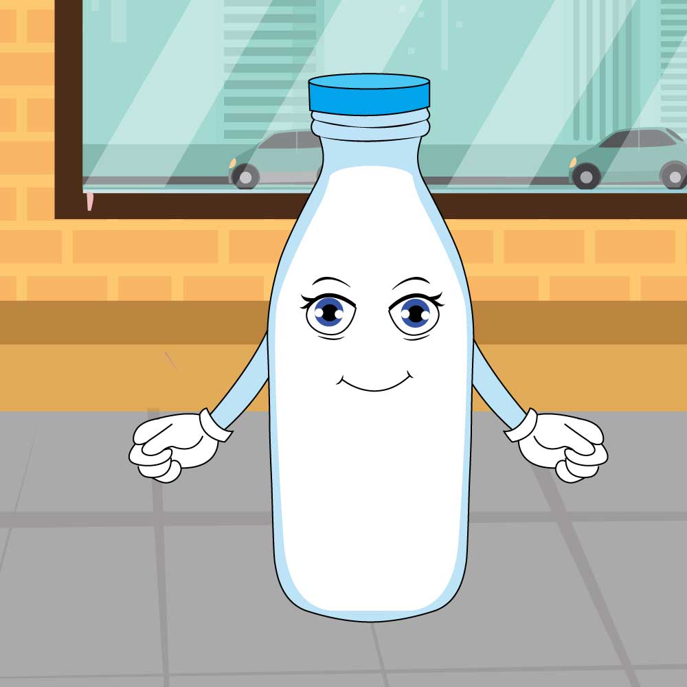 Milk bottle cartoon vector