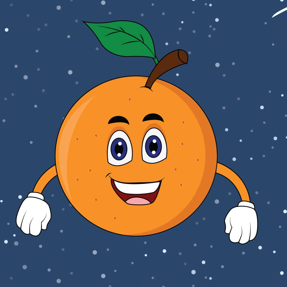 Orange cartoon vector