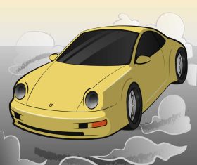 Porsche 911 yellow vector