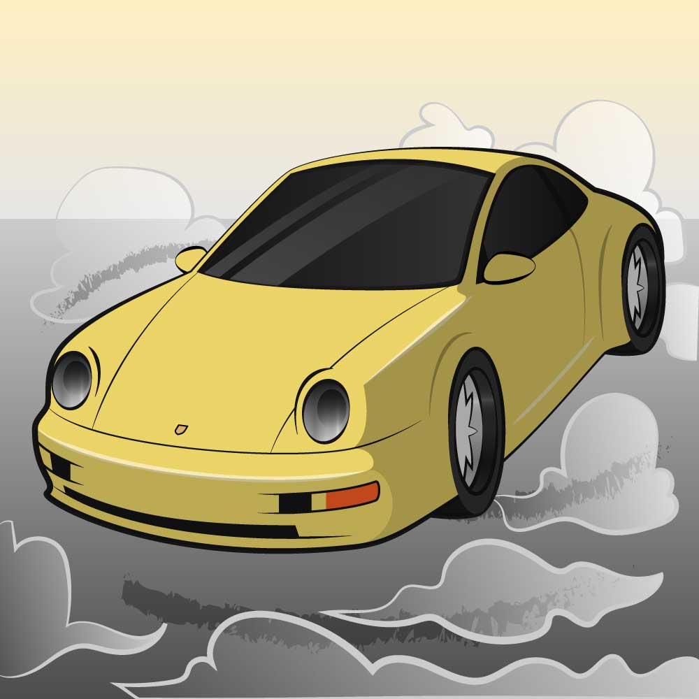 Porsche 911 yellow vector