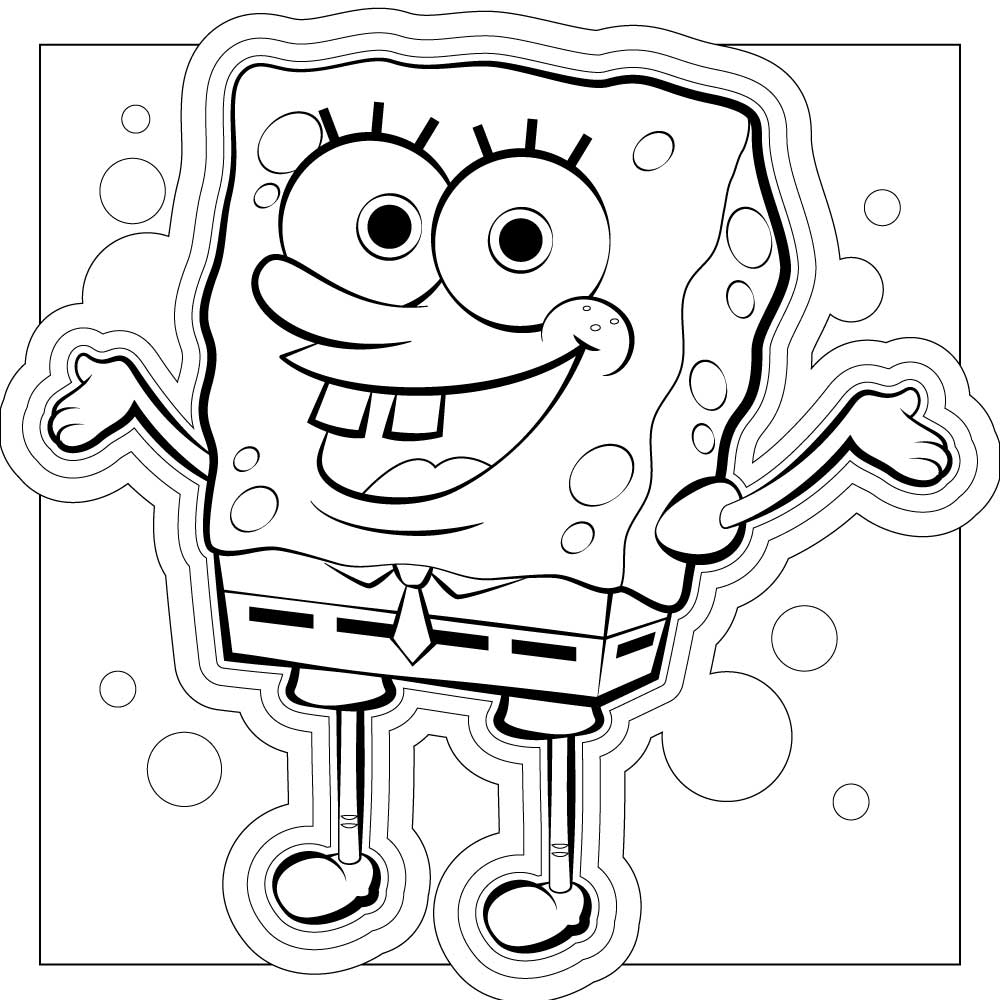 Spongebob Squarepants black and white vector