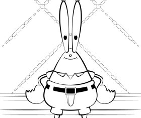 Spongebob Squarepants patrick mr krabs black and white vector