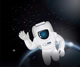 Astronaut and space illustration vector
