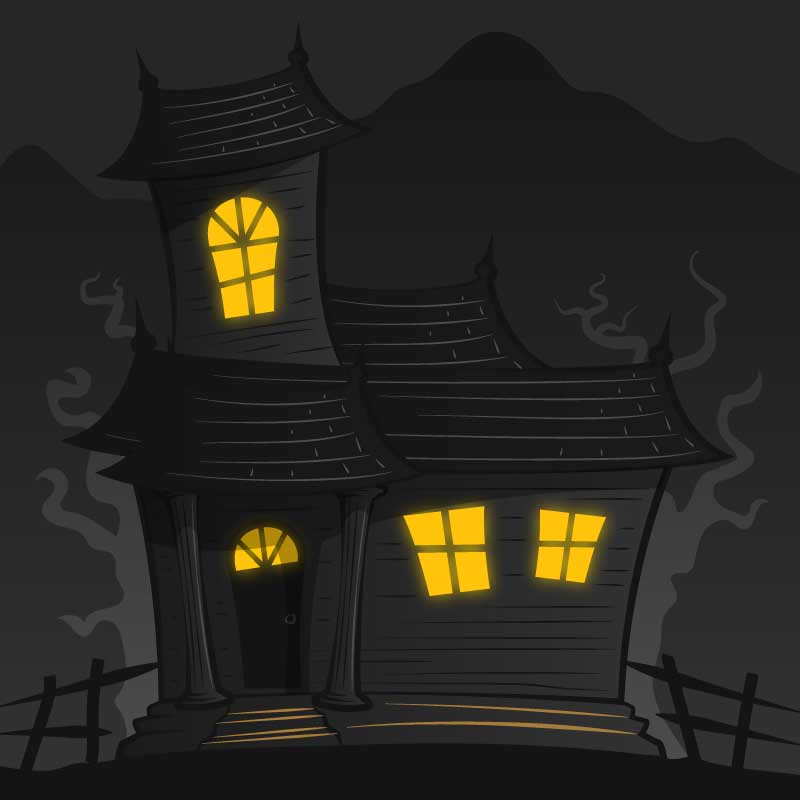 Halloween haunted house clipart vector