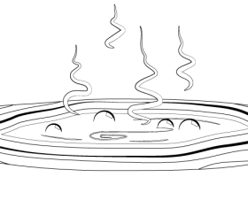 Hot springs black and white clipart