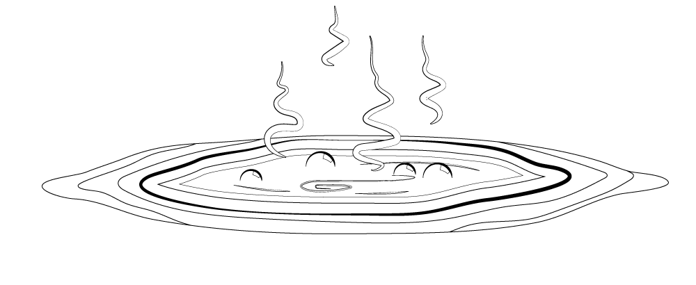 Hot springs black and white clipart