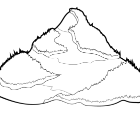 Mountain black and white clipart