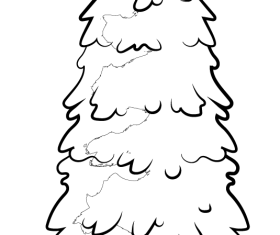 Pine tree black and white clipart