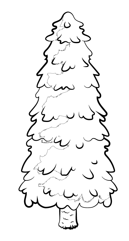 Pine tree black and white clipart