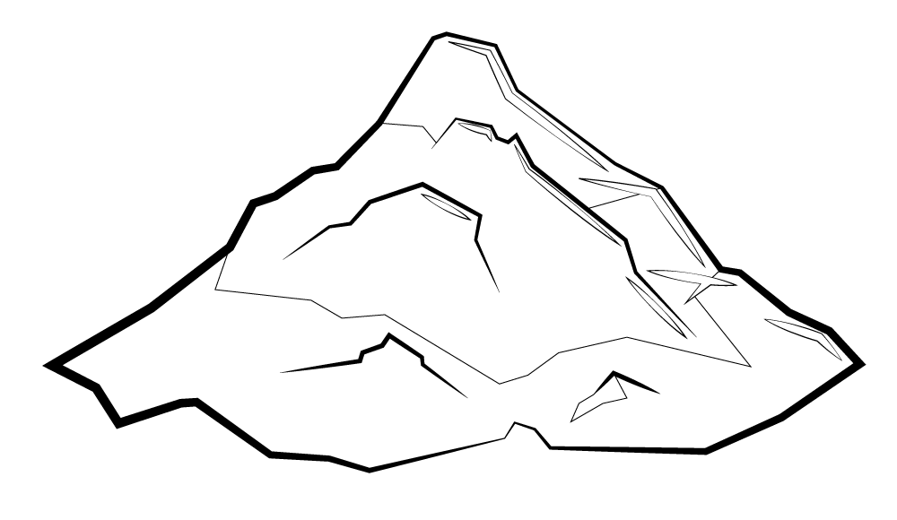 Rocky mountain black and white clipart