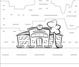 School black and white vector