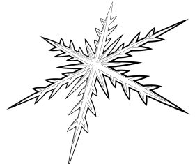 Snowflake black and white clipart