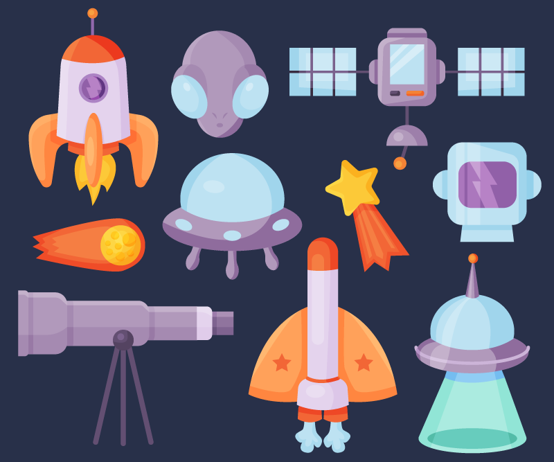 Space icons vector