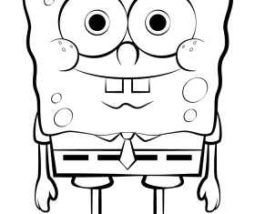 Spongebob black and white clipart
