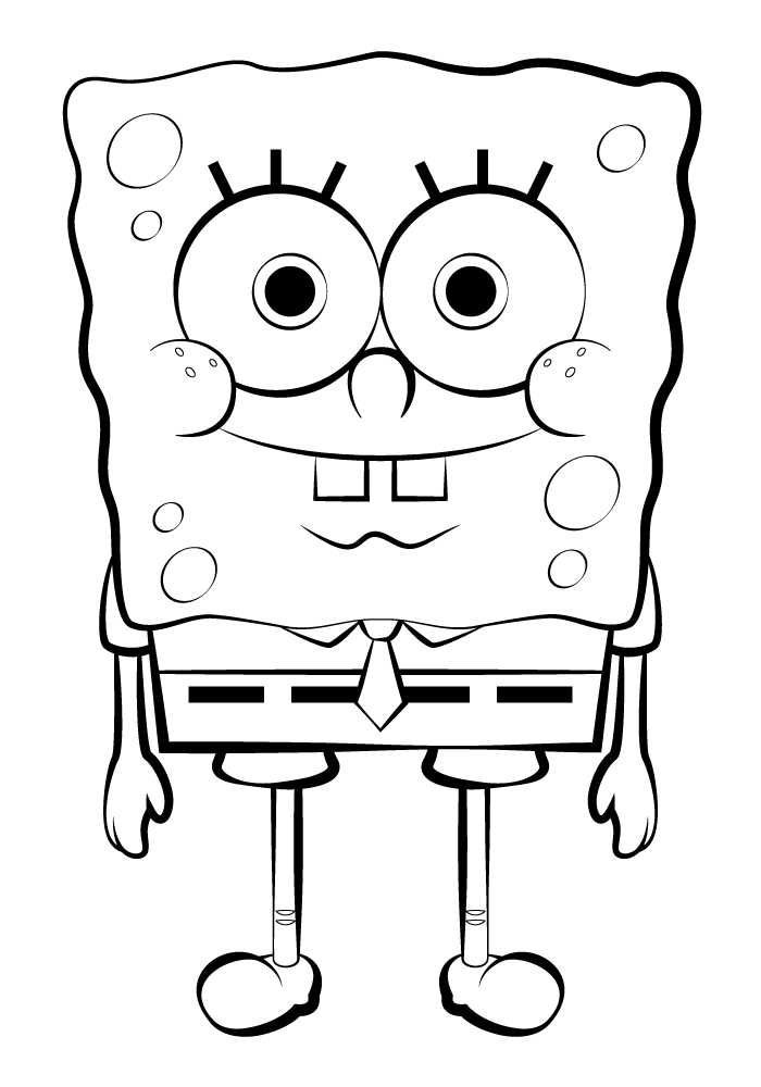 Spongebob black and white clipart