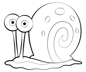 Spongebob squarepants gary black and white clipart