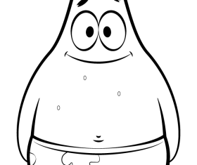 Spongebob squarepants patrick black and white clipart