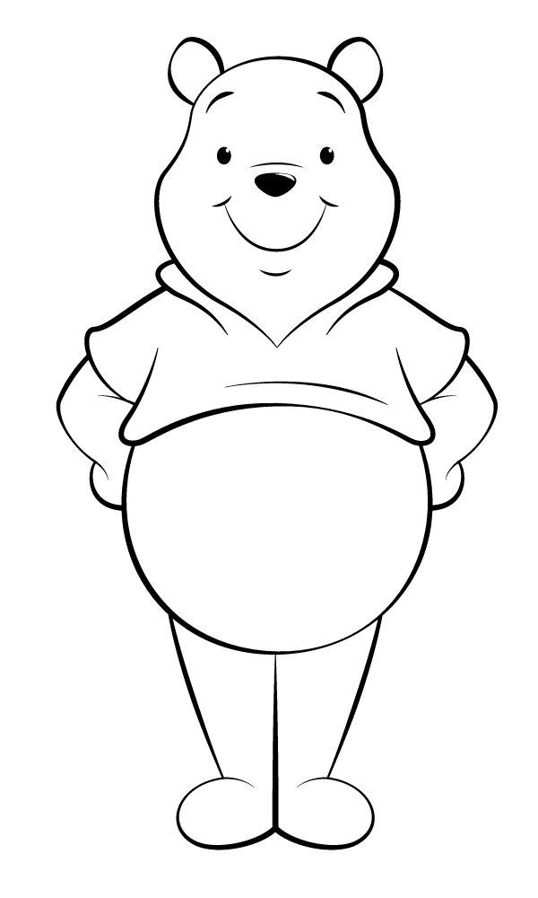 Winnie the pooh black and white clipart