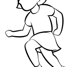 Woman running emoji emoticon black and white clipart