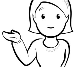Woman tipping hand emoji emoticon black and white clipart