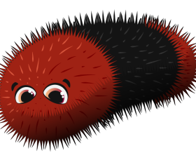 Woolly bear caterpillar cartoon clipart