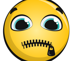 Zipped mouth emoji emoticon smiley clipart