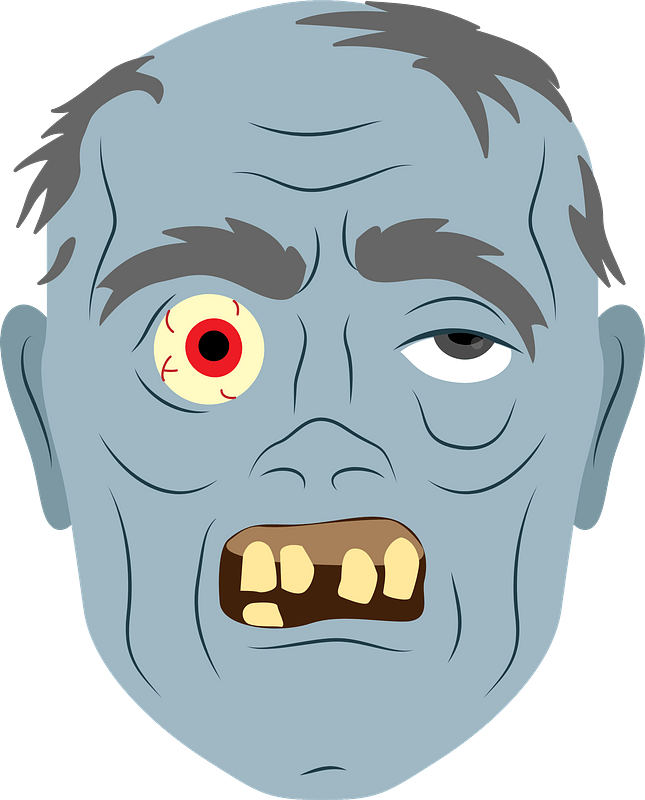Zombie face clipart
