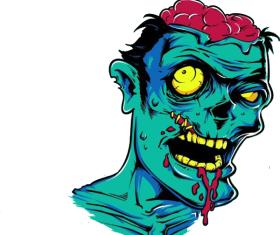 Zombie head scary clipart