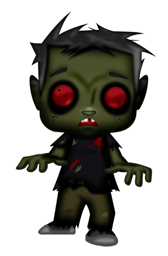 Zombie kid character clipart