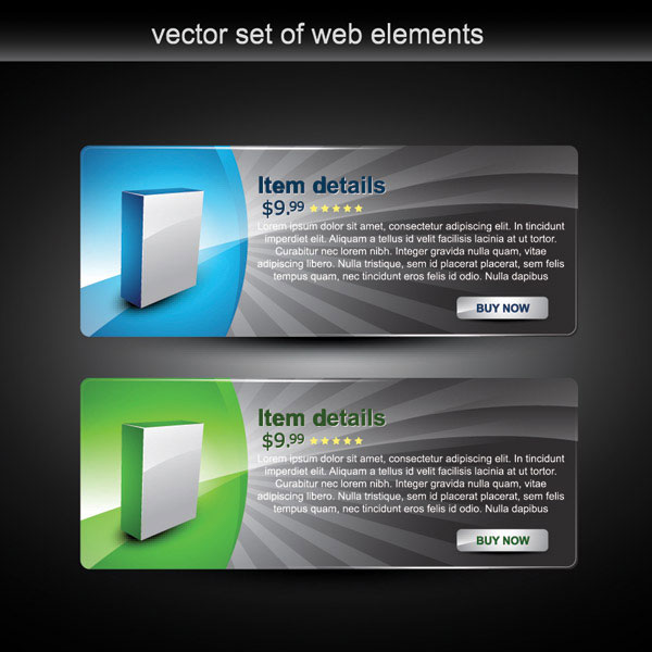 Webpage design decorative element set 4