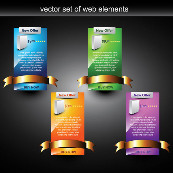 Webpage design decorative element set 2