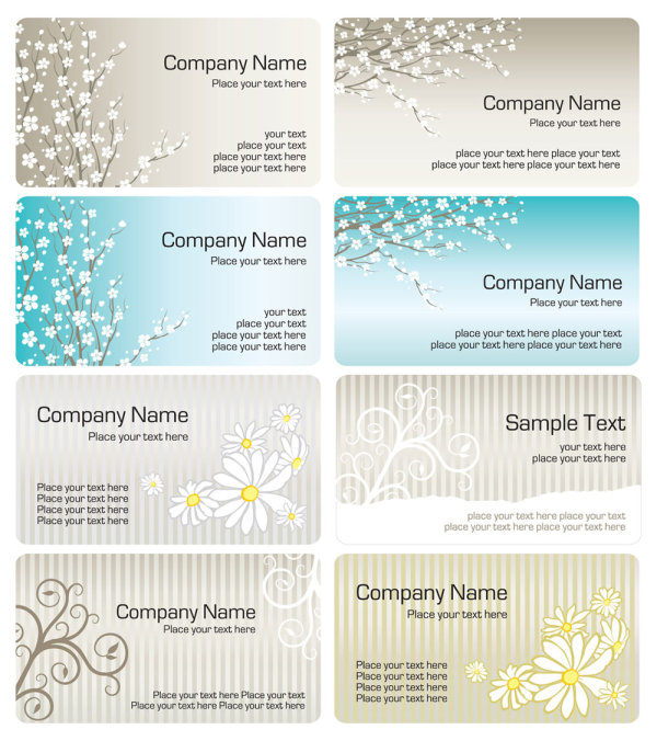 Bright pattern business card templates 01