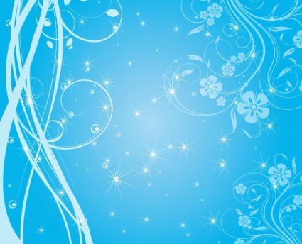 Free Swirly Blue Stars Design Vector Background