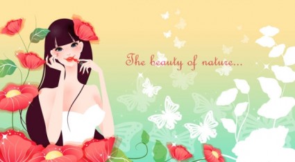 cartoon beauty Design Vector Background 03