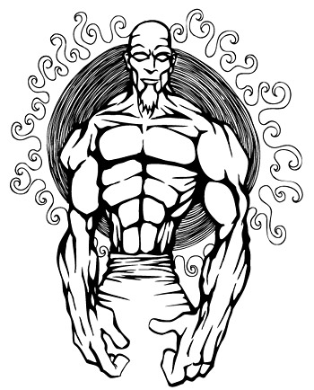 muscle with man vector