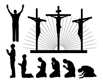 Religious people silhouettes vector