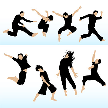 People jumping vector