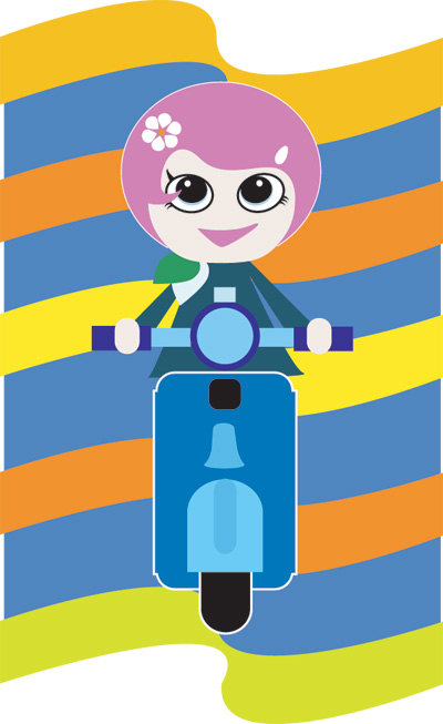 Girl on a motorcycle vector
