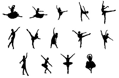 Ballet of action peoples cut vector